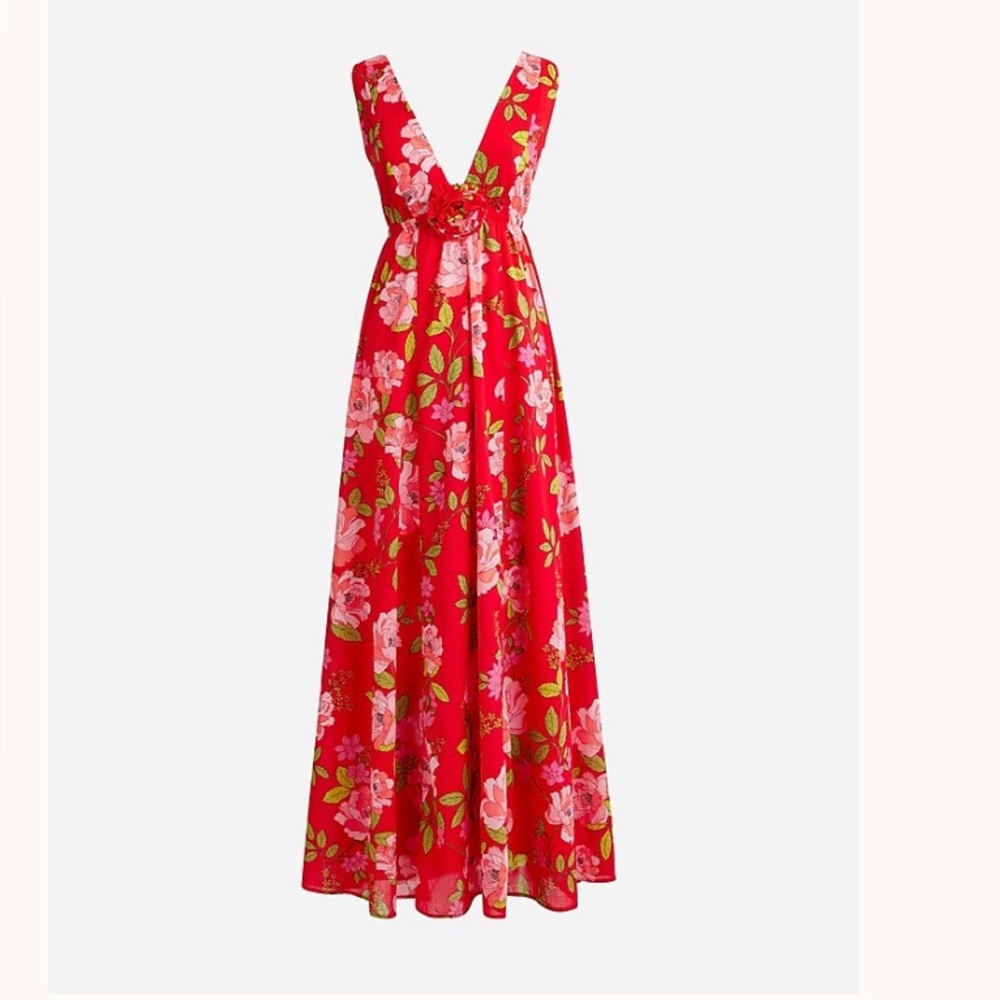 J Crew Floral Plunge Dress